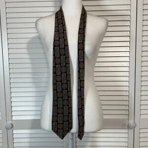 Charleston Tie Rack Vintage 80’s 90’s Geometric Silk Wide Classic Necktie 59”